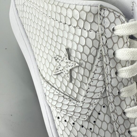 Converse All Star White Leather Snakeskin Texture Sneakers W/ Lunarlon US 7.5 - Picture 7 of 10